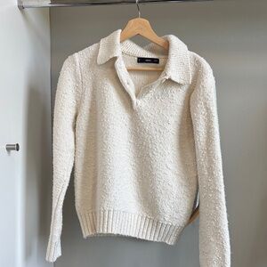 Mango Cream Sweater with Collar